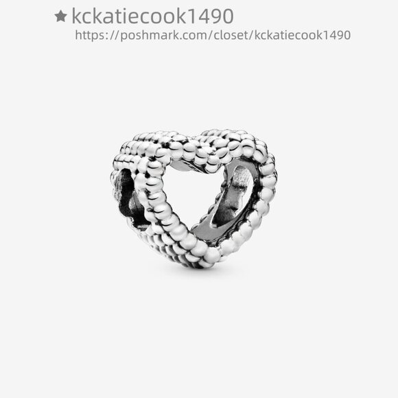 Pandora Beaded Open Heart Charm|Pendant - Picture 1 of 2
